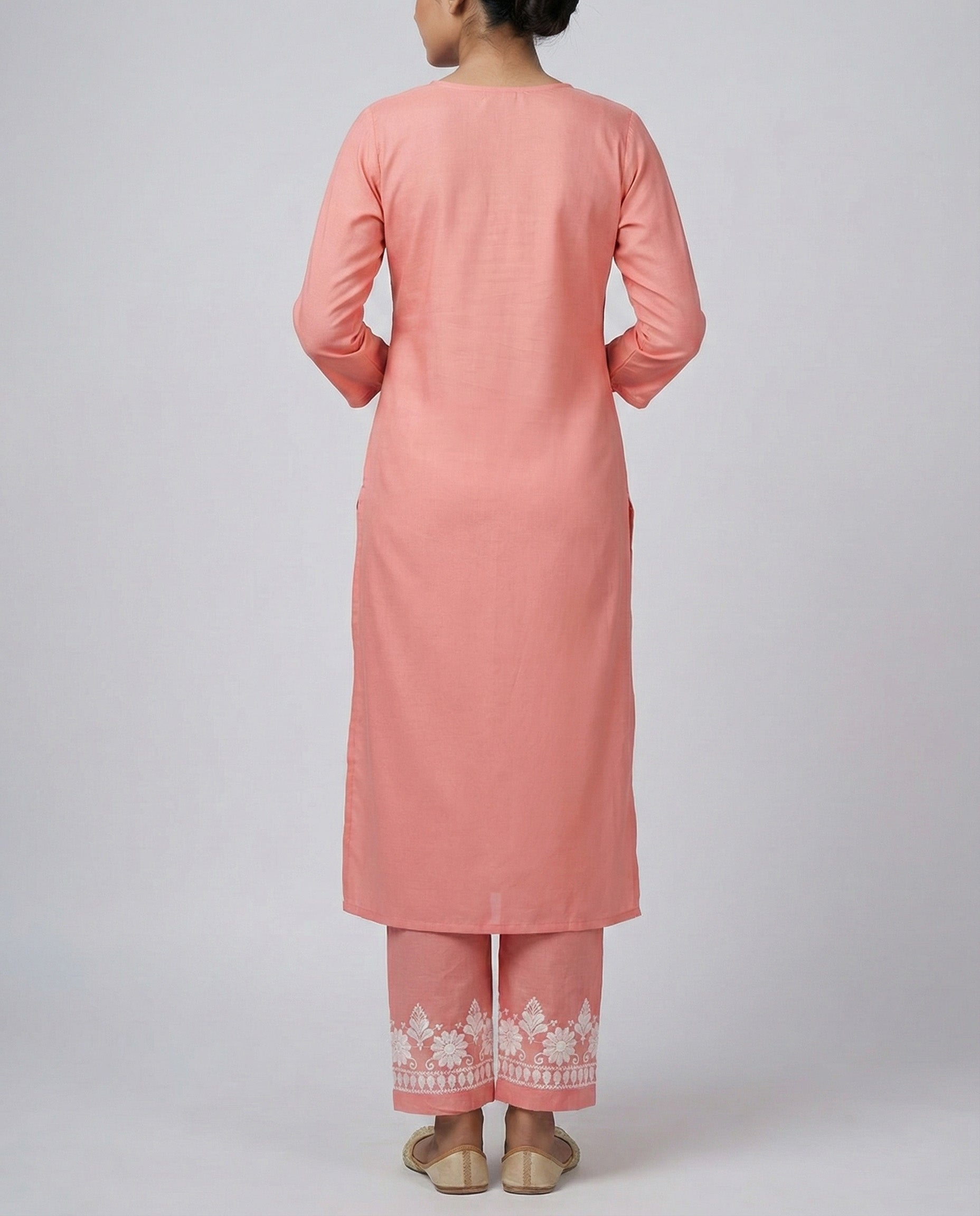 Women Floral Embroidered Regular Chikankari Kurta with Palazzos