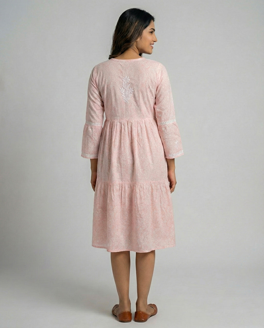 Floral Embroidered Fit & Flare Midi Dress