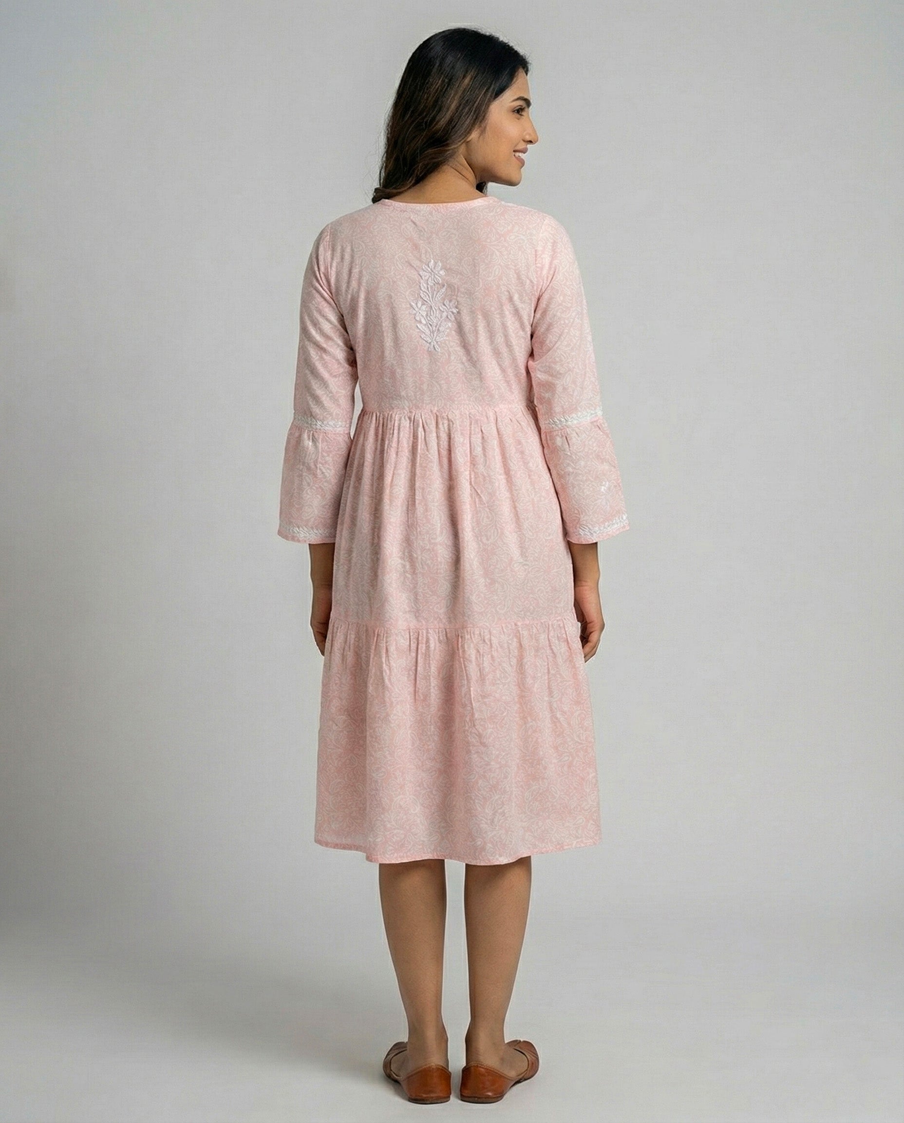 Floral Embroidered Fit & Flare Midi Dress
