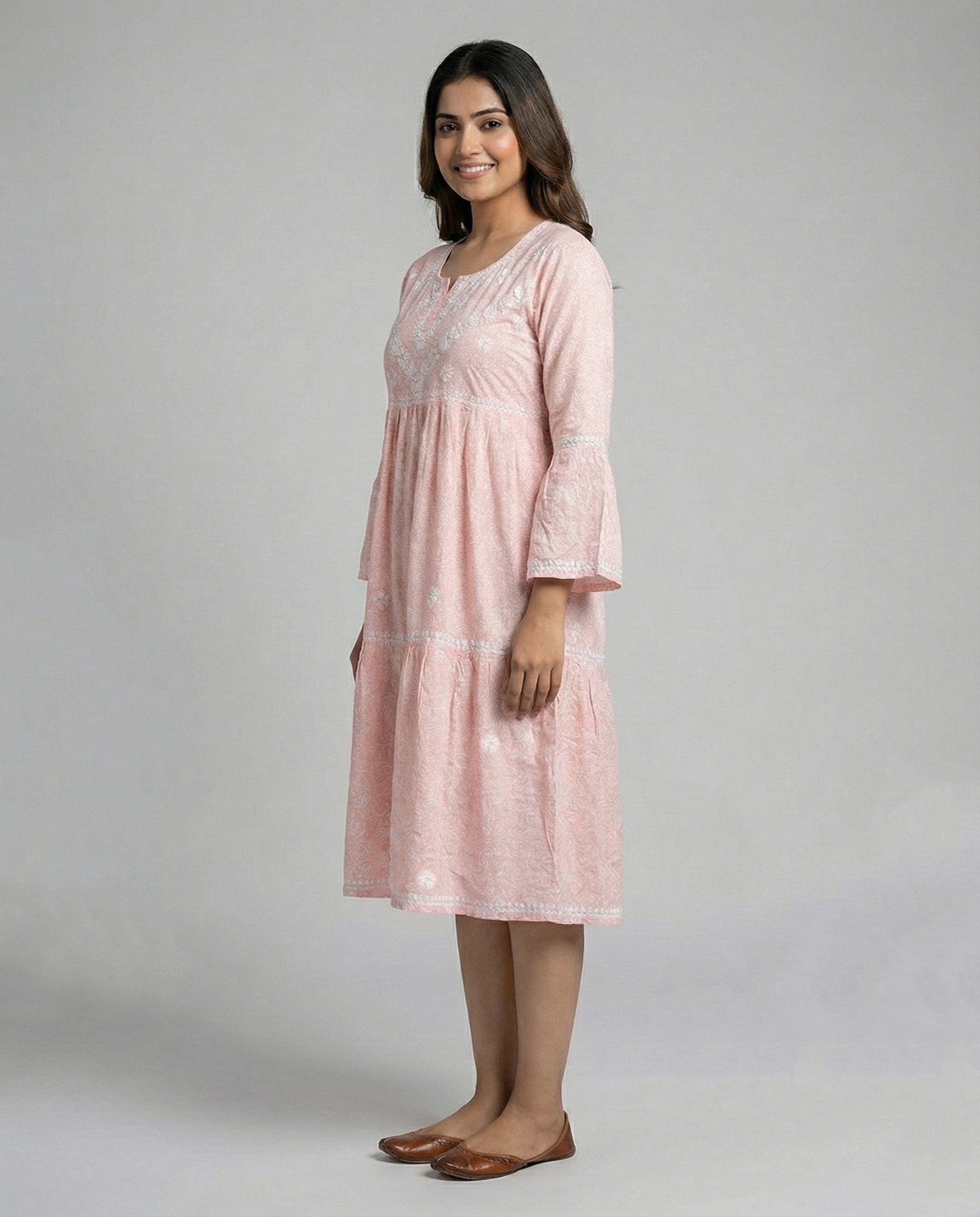 Floral Embroidered Fit & Flare Midi Dress