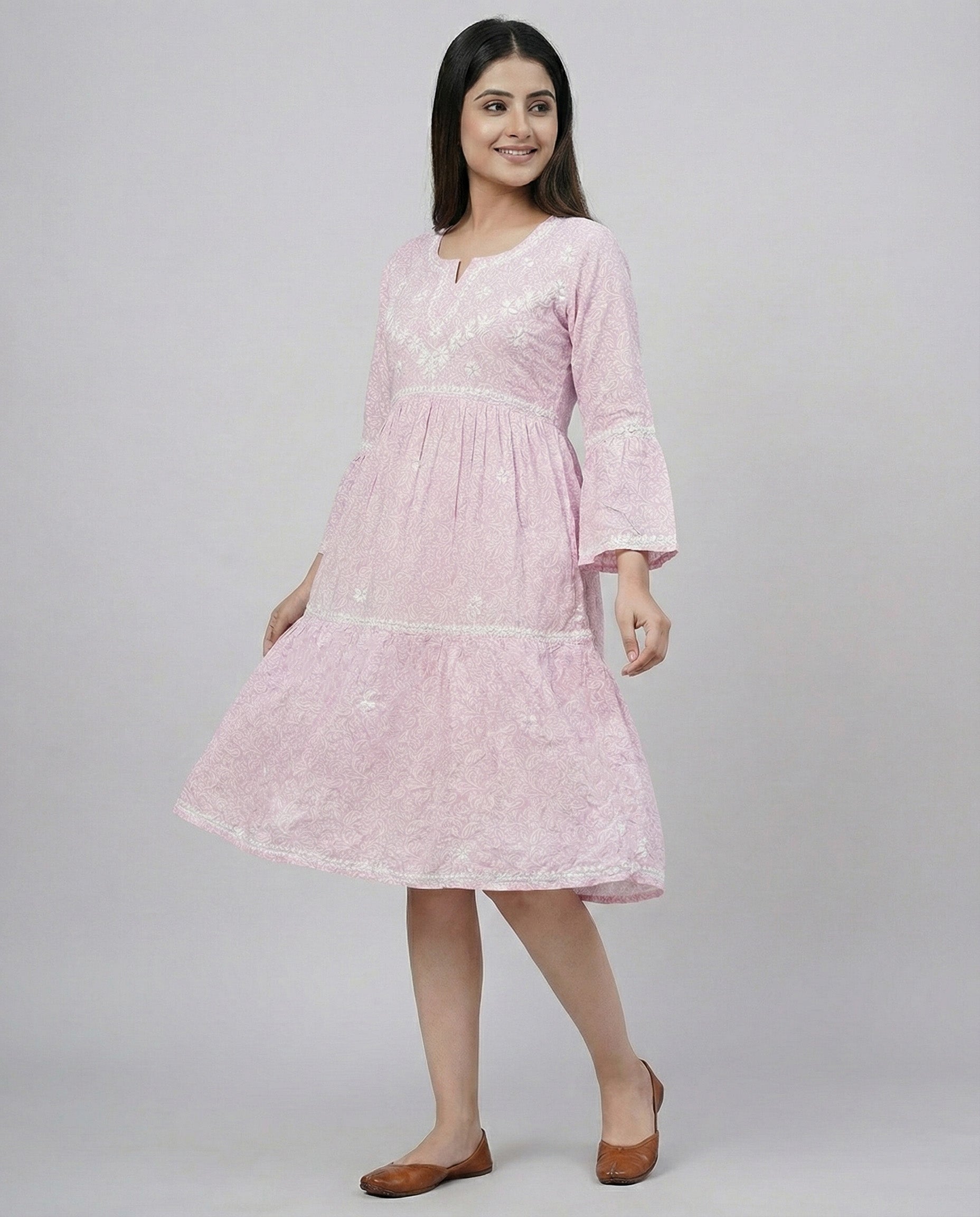 Floral Embroidered Fit & Flare Midi Dress