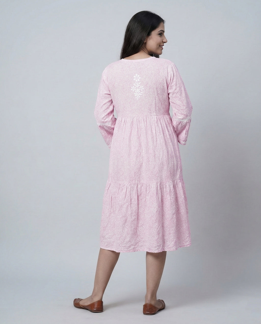 Floral Embroidered Fit & Flare Midi Dress