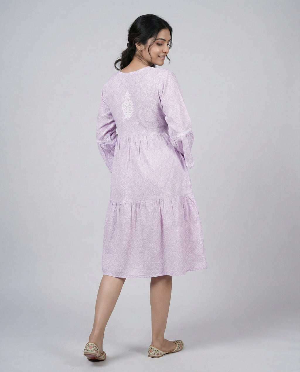 Floral Embroidered Fit & Flare Midi Dress