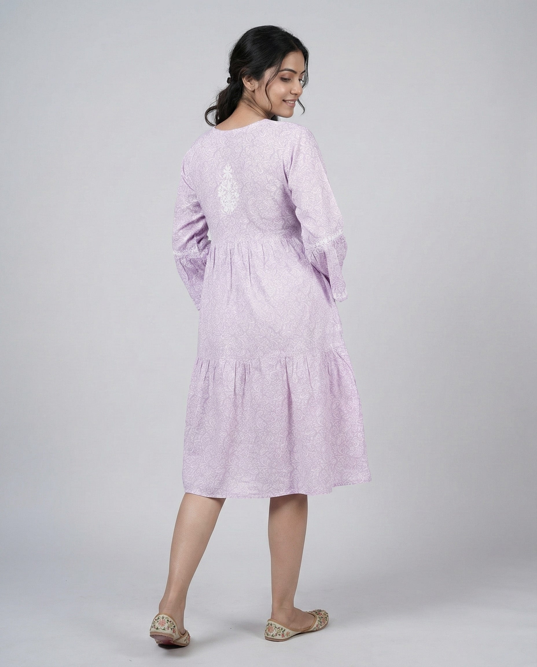 Floral Embroidered Fit & Flare Midi Dress