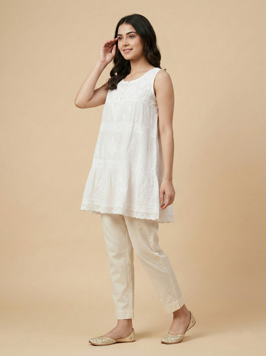 Floral Embroidered A-Line Dress