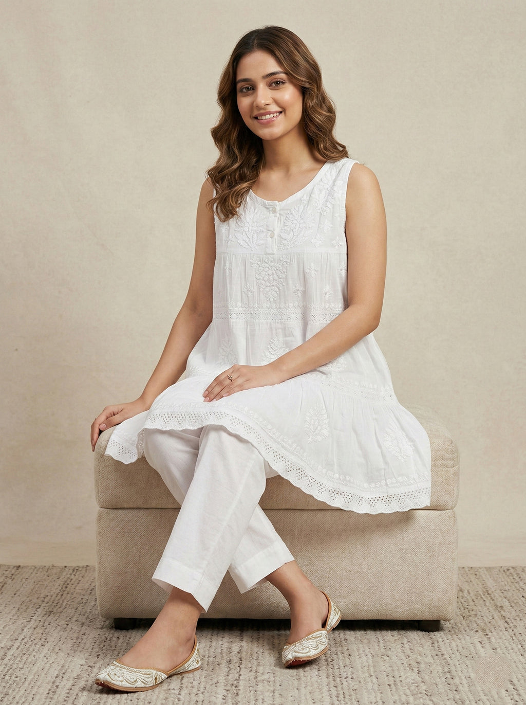 Floral Embroidered A-Line Dress