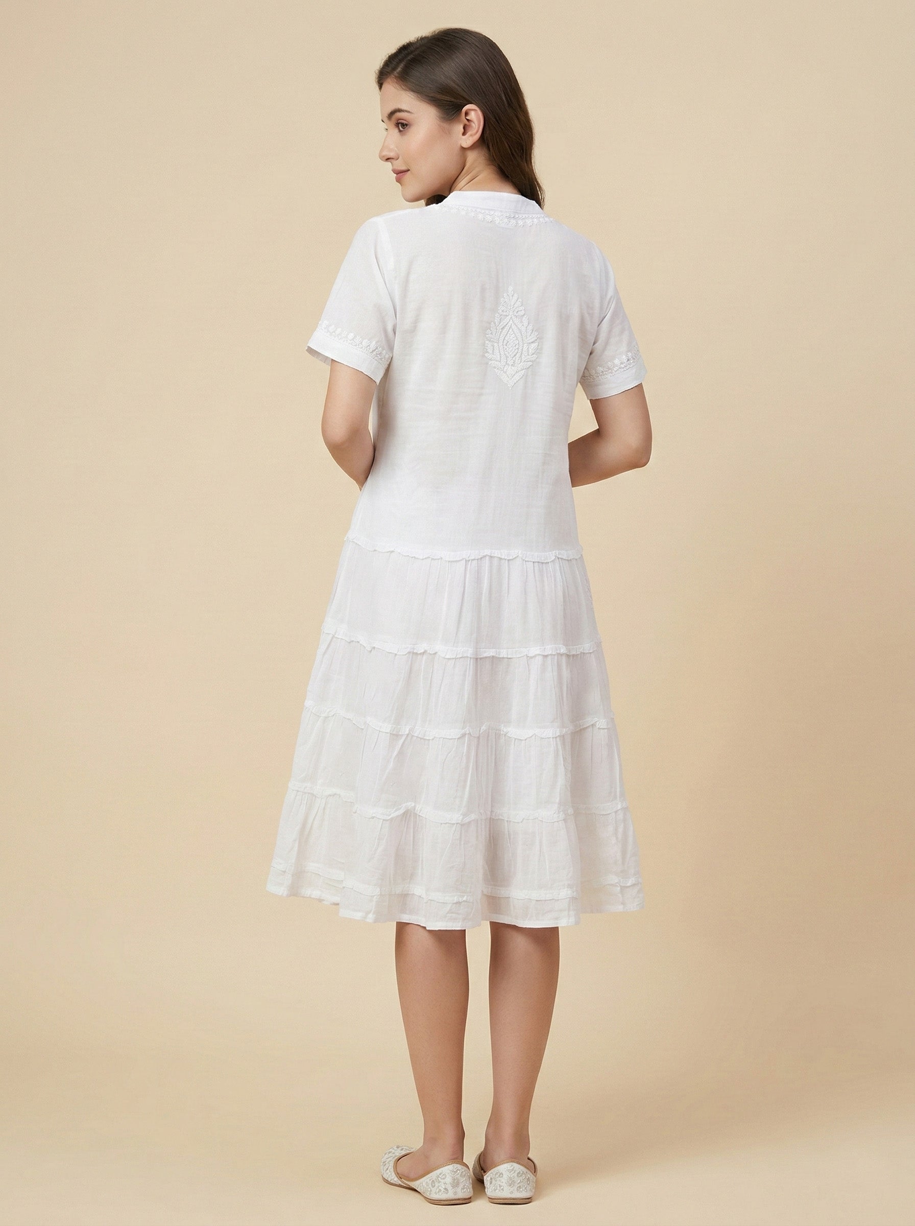 Floral Embroidered A-Line Dress
