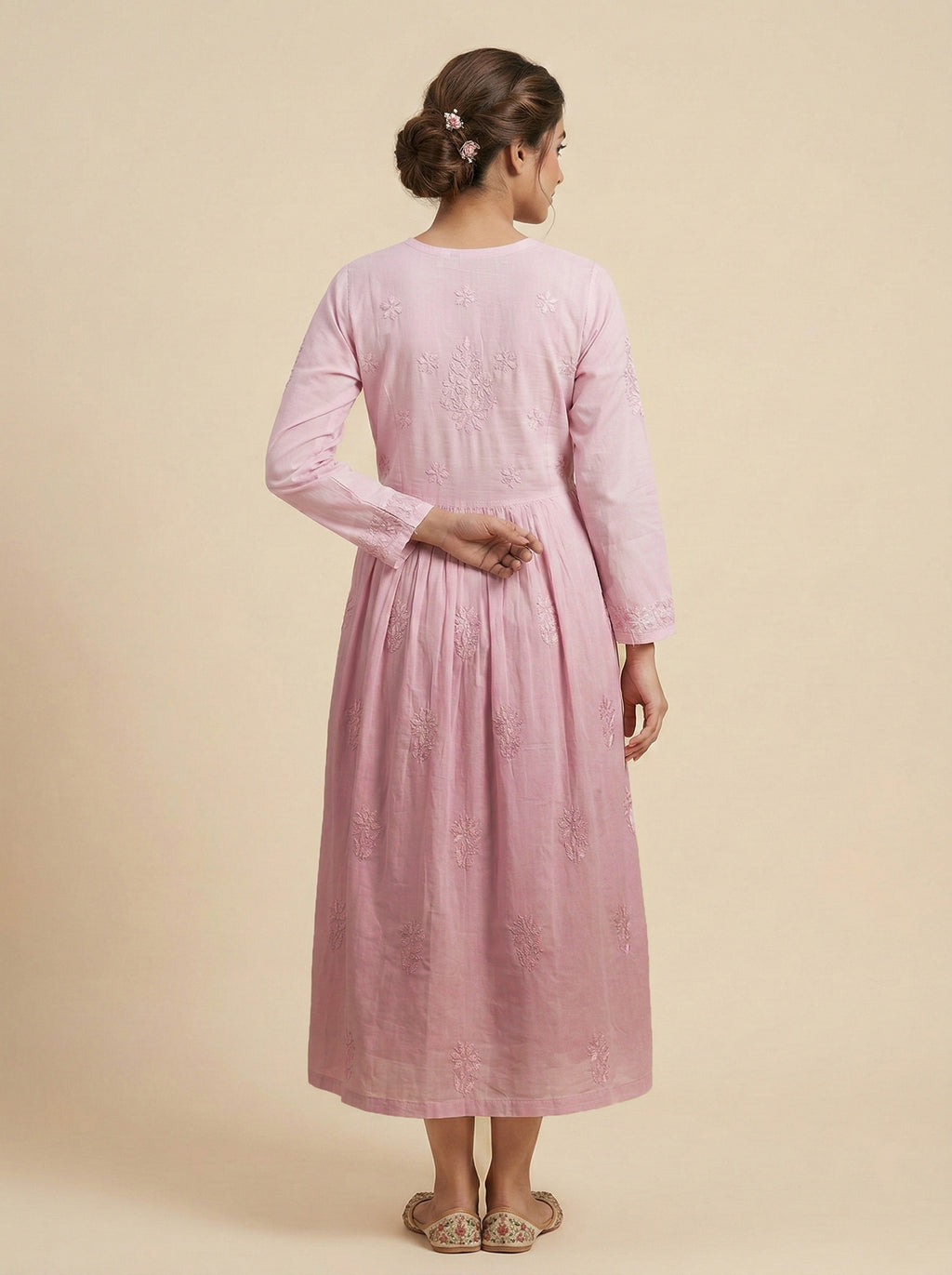 Embroidered Fit & Flare Midi Dress