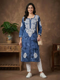 Women Floral Embroidered Chikankari Floral Kurta