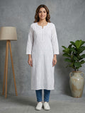 Women Floral Embroidered Chikankari Floral Kurta