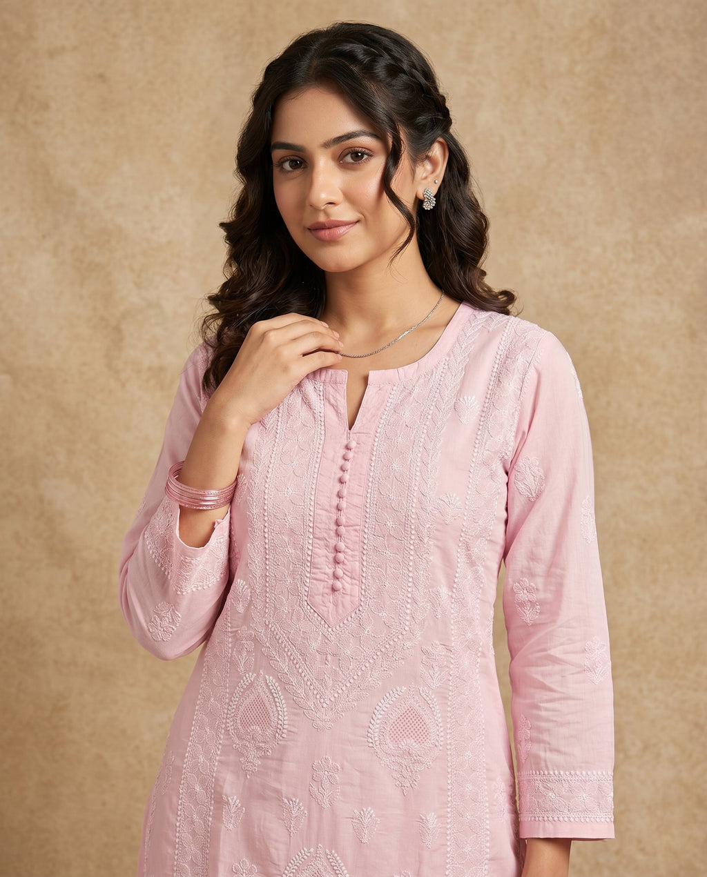 Women Floral Embroidered Chikankari Floral Kurta