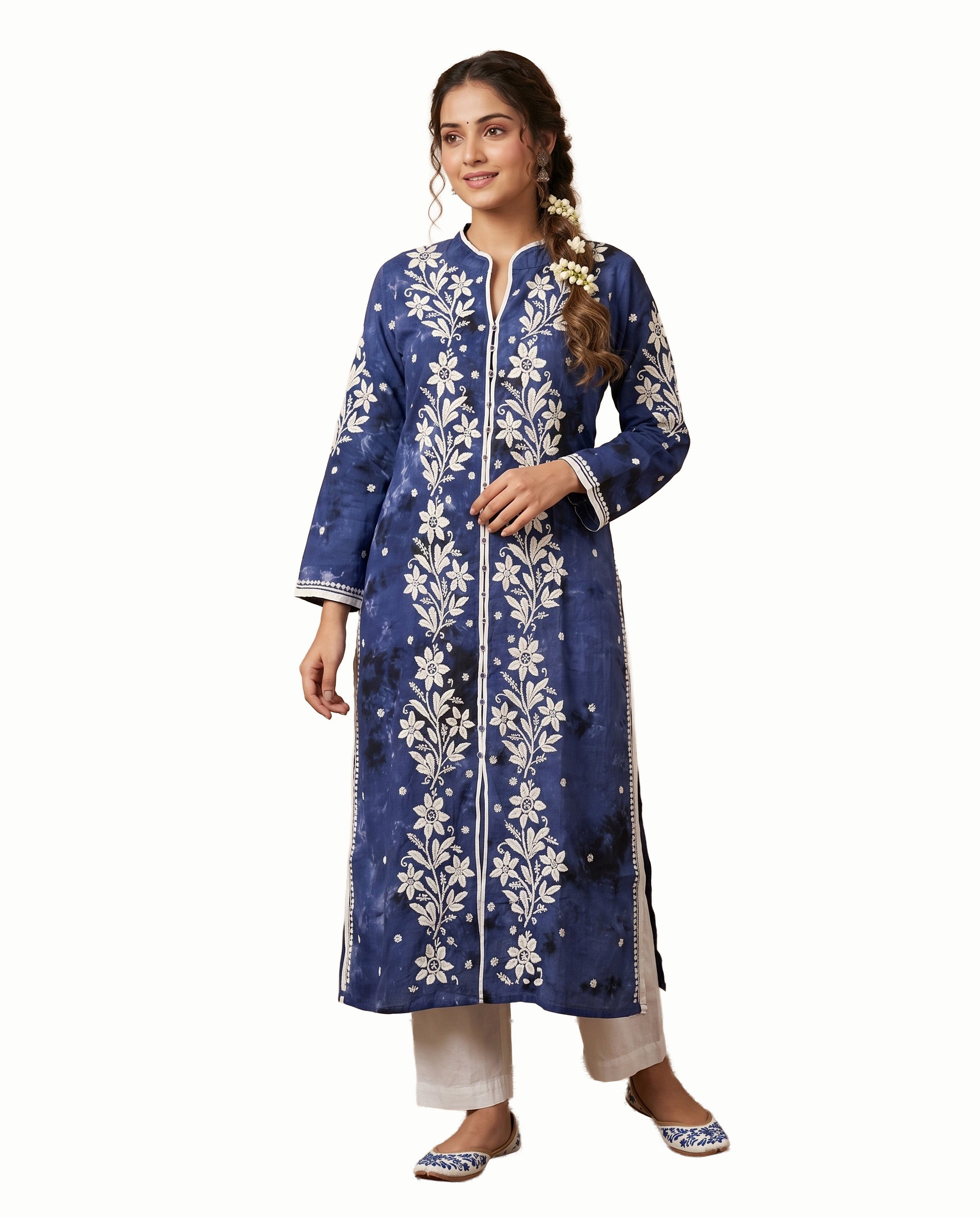 Women Floral Embroidered Chikankari Floral Kurta