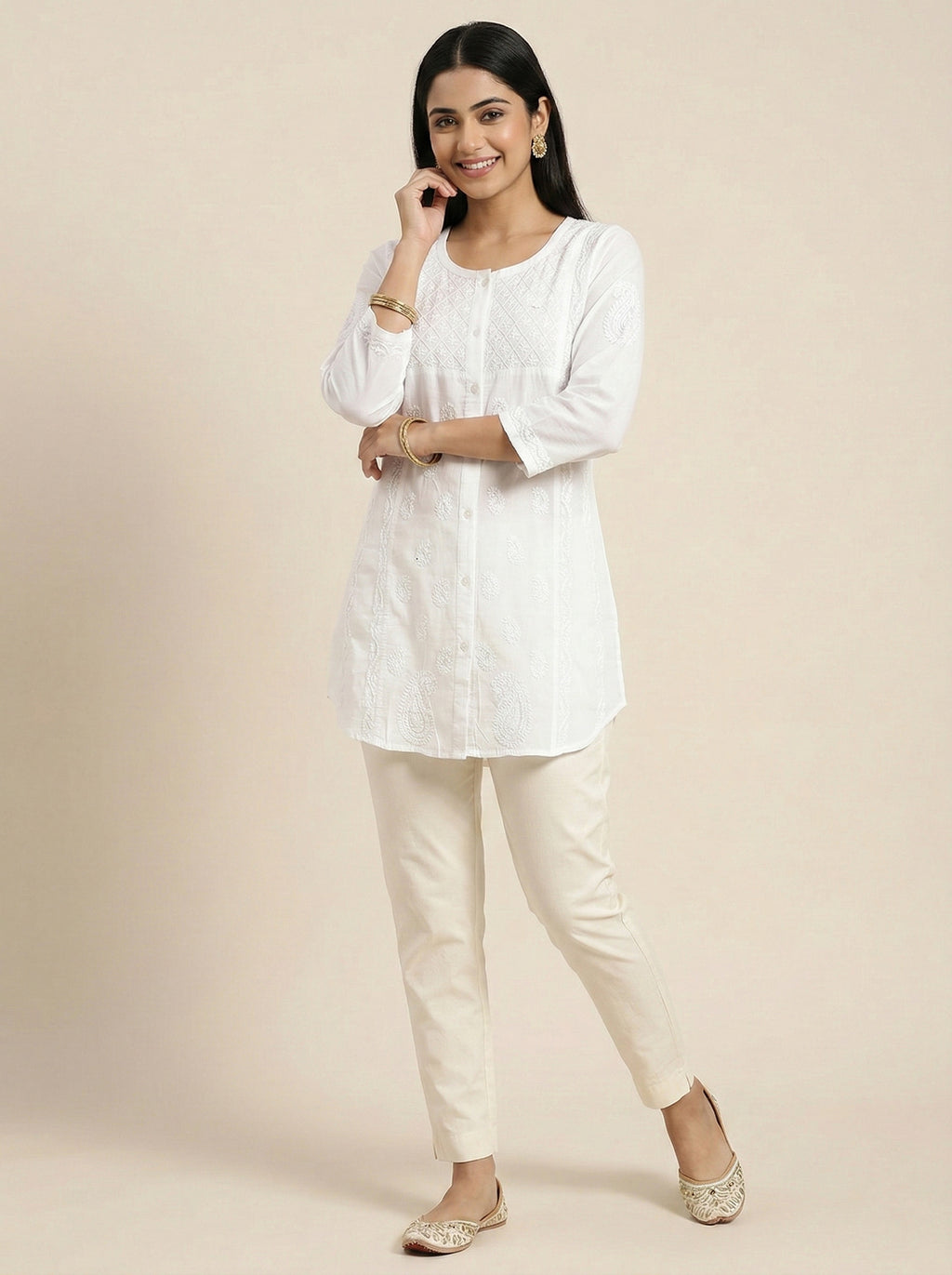 Floral Hand Embroidered Shirt