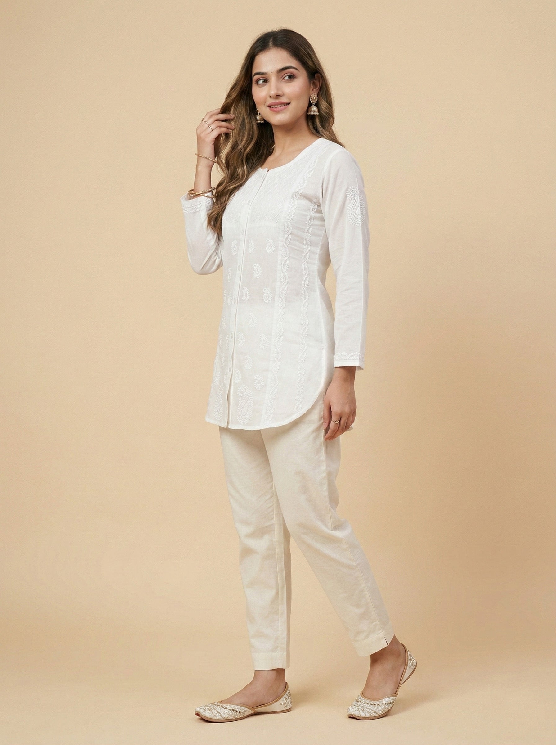 Floral Hand Embroidered Shirt
