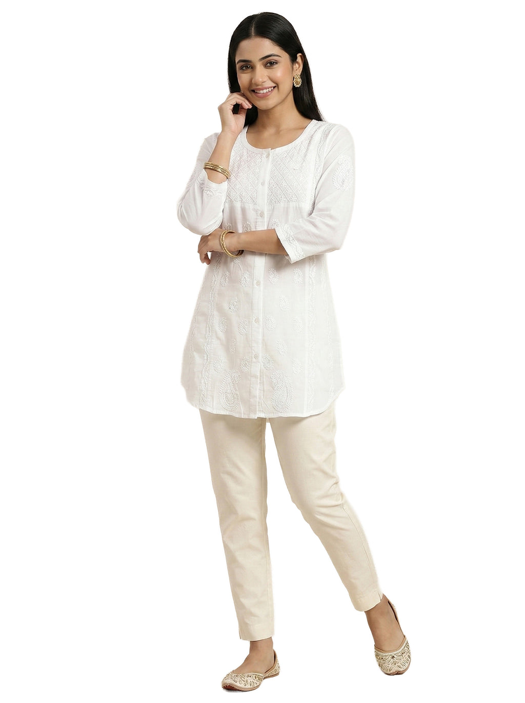 Floral Hand Embroidered Shirt