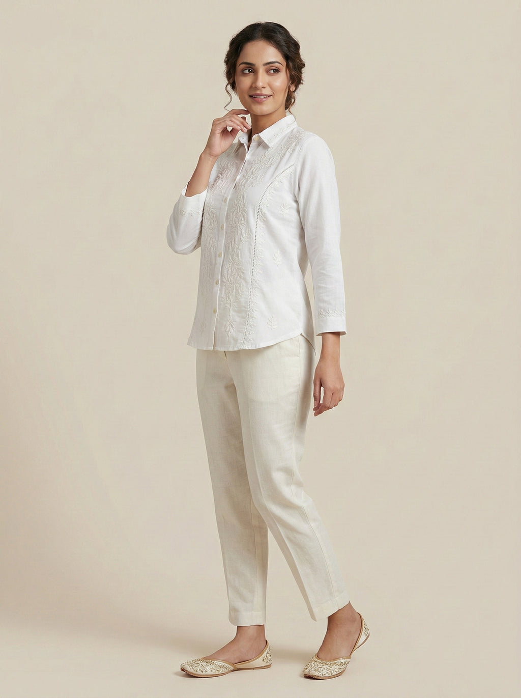 Floral Hand Embroidered Shirt