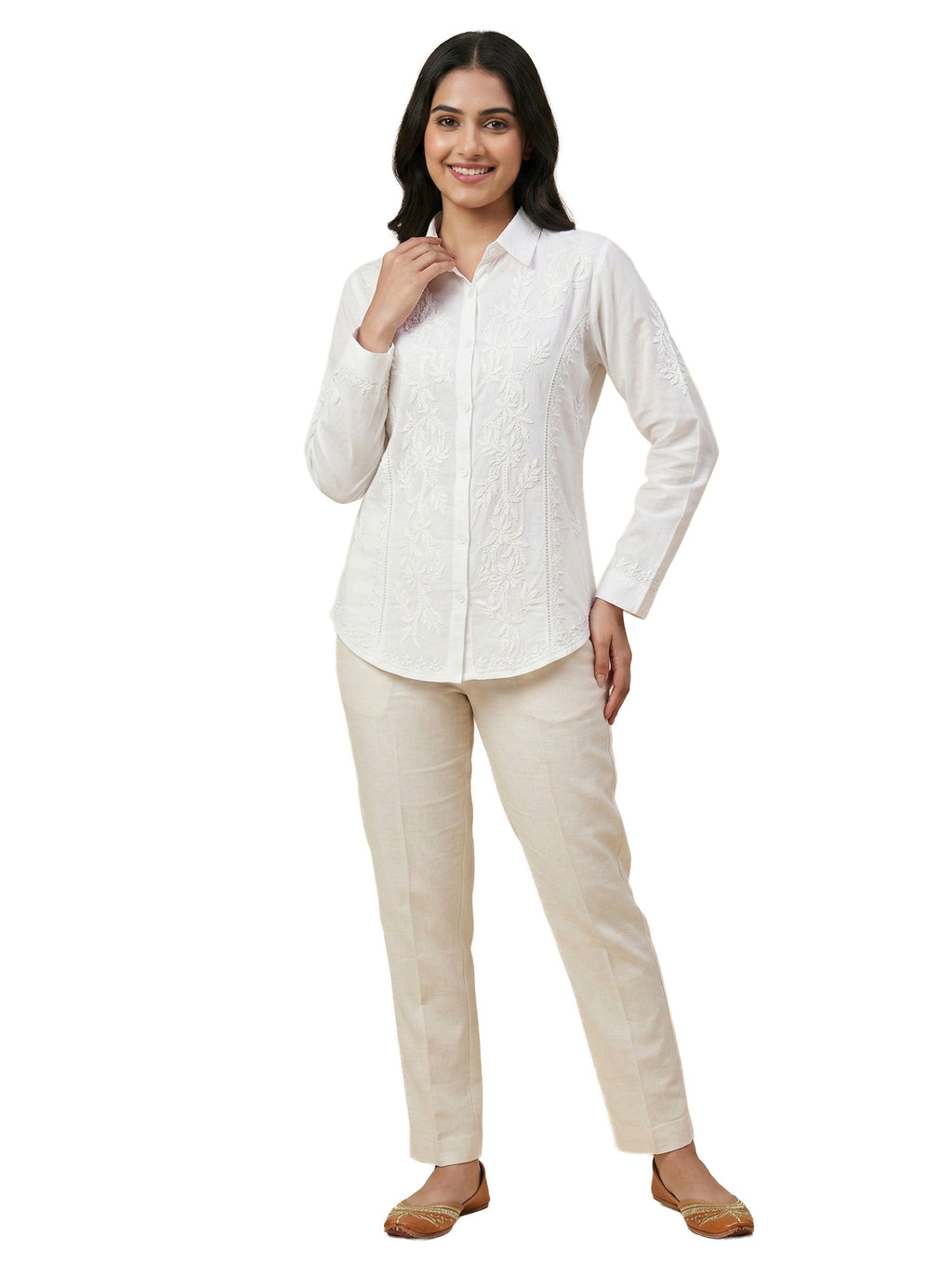Floral Hand Embroidered Shirt