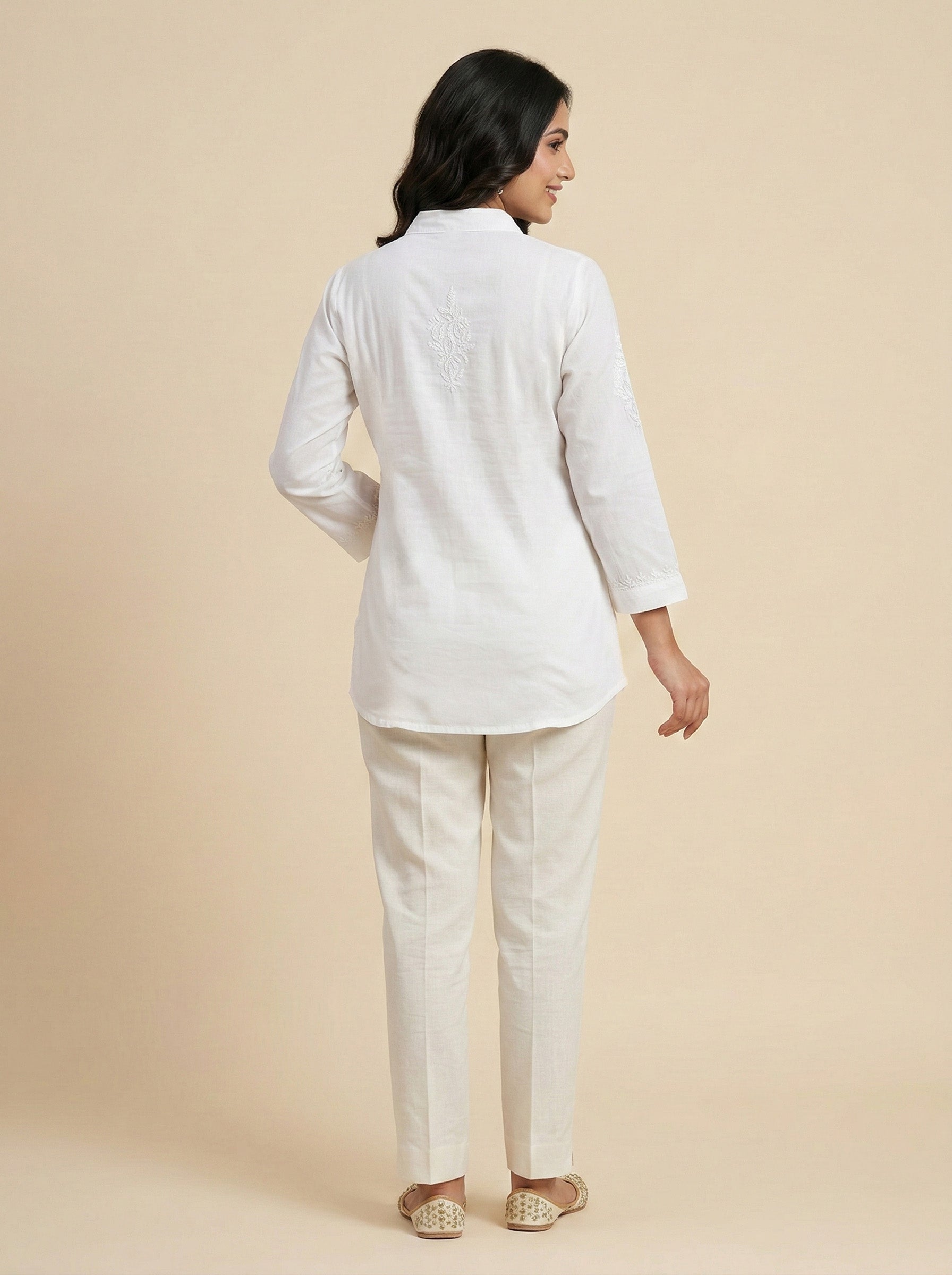 Floral Hand Embroidered Shirt