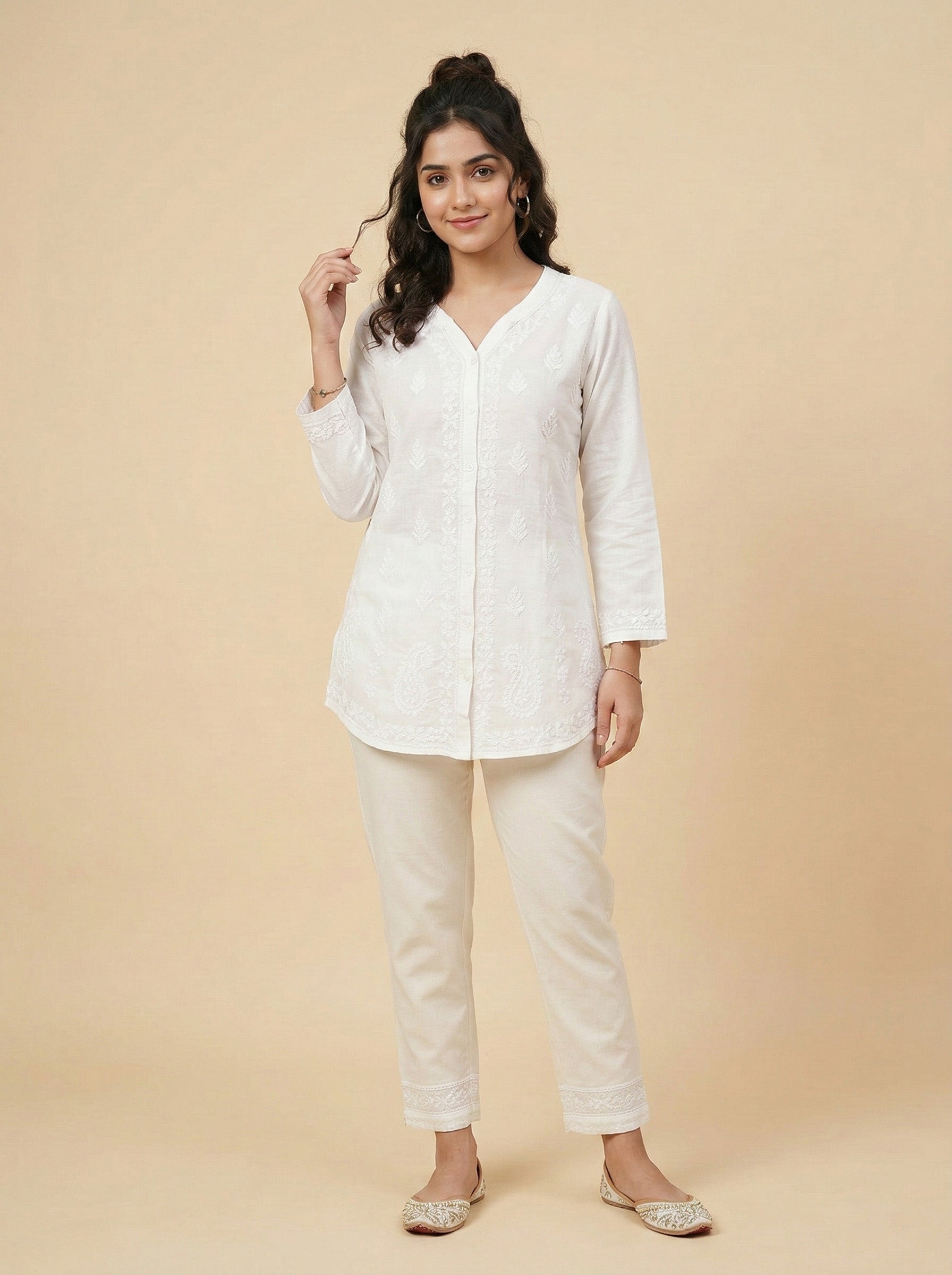 Floral Hand Embroidered Shirt