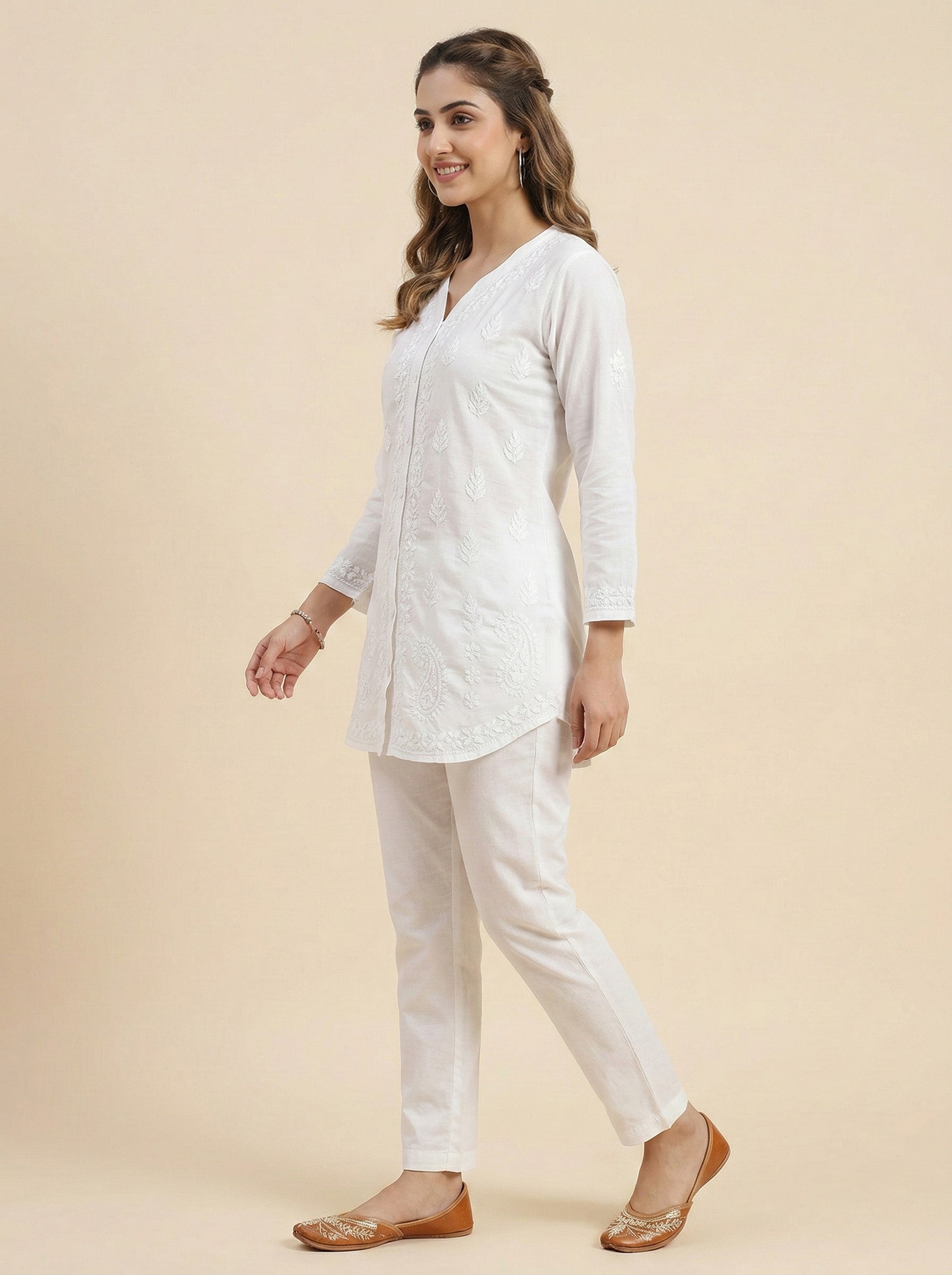 Floral Hand Embroidered Shirt