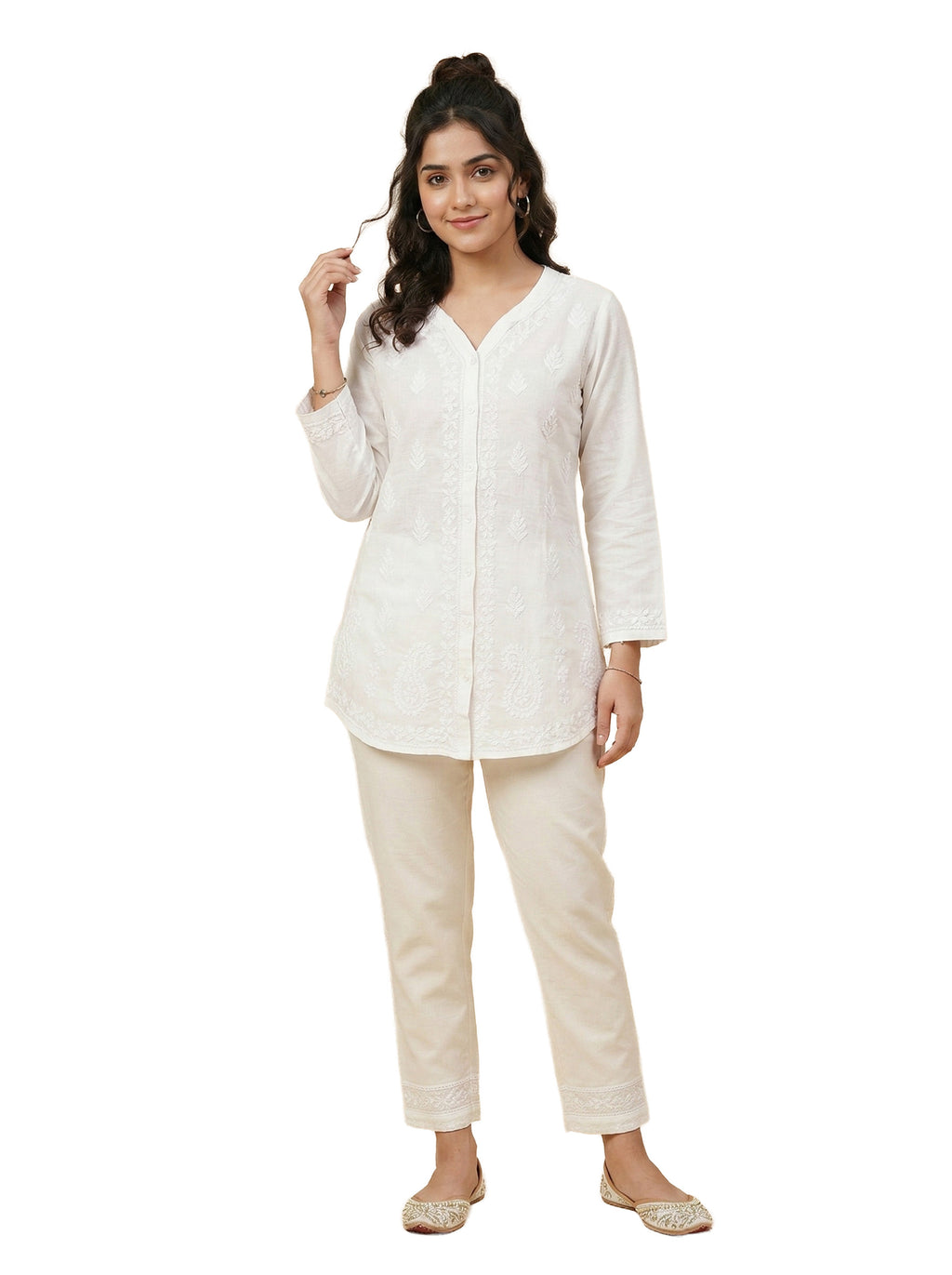 Floral Hand Embroidered Shirt