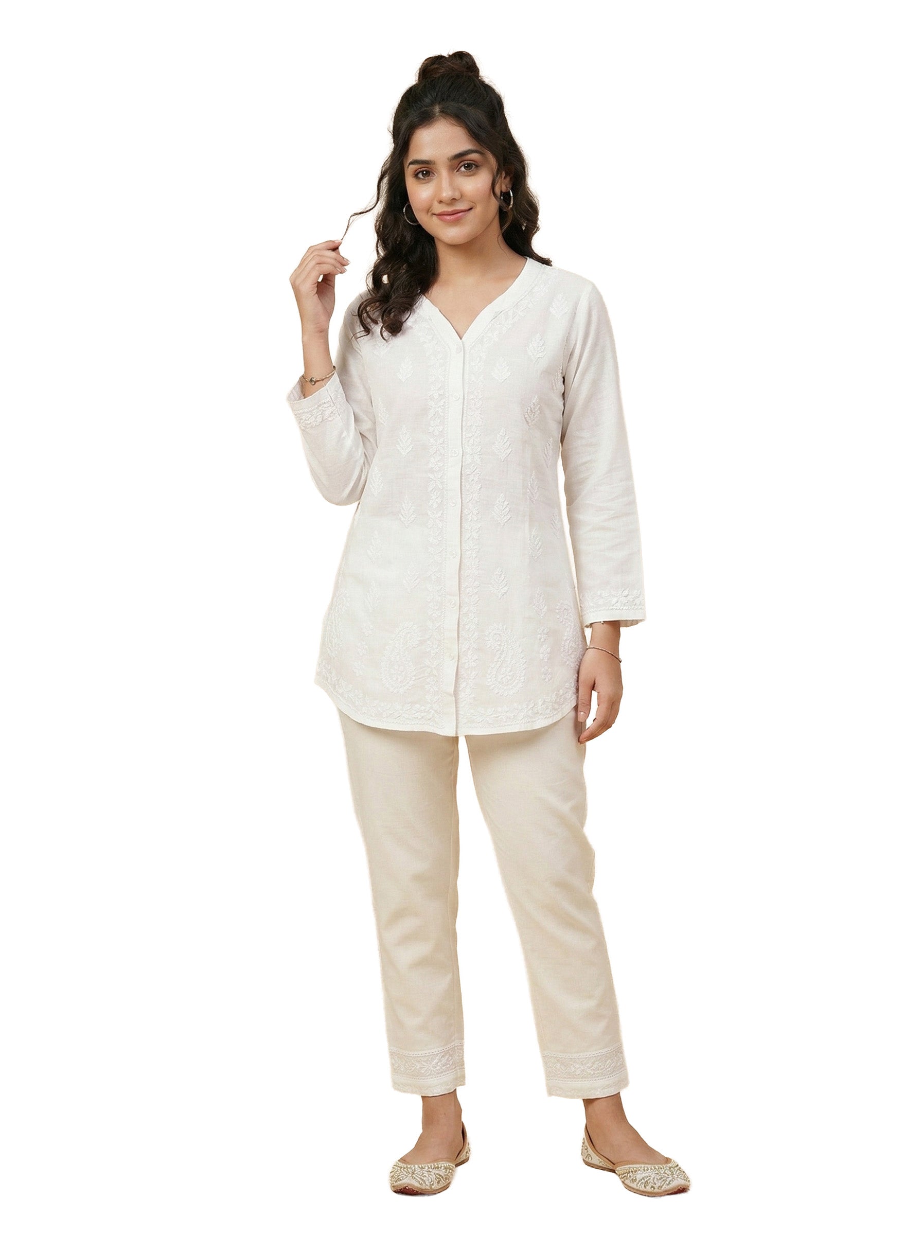 Floral Hand Embroidered Shirt