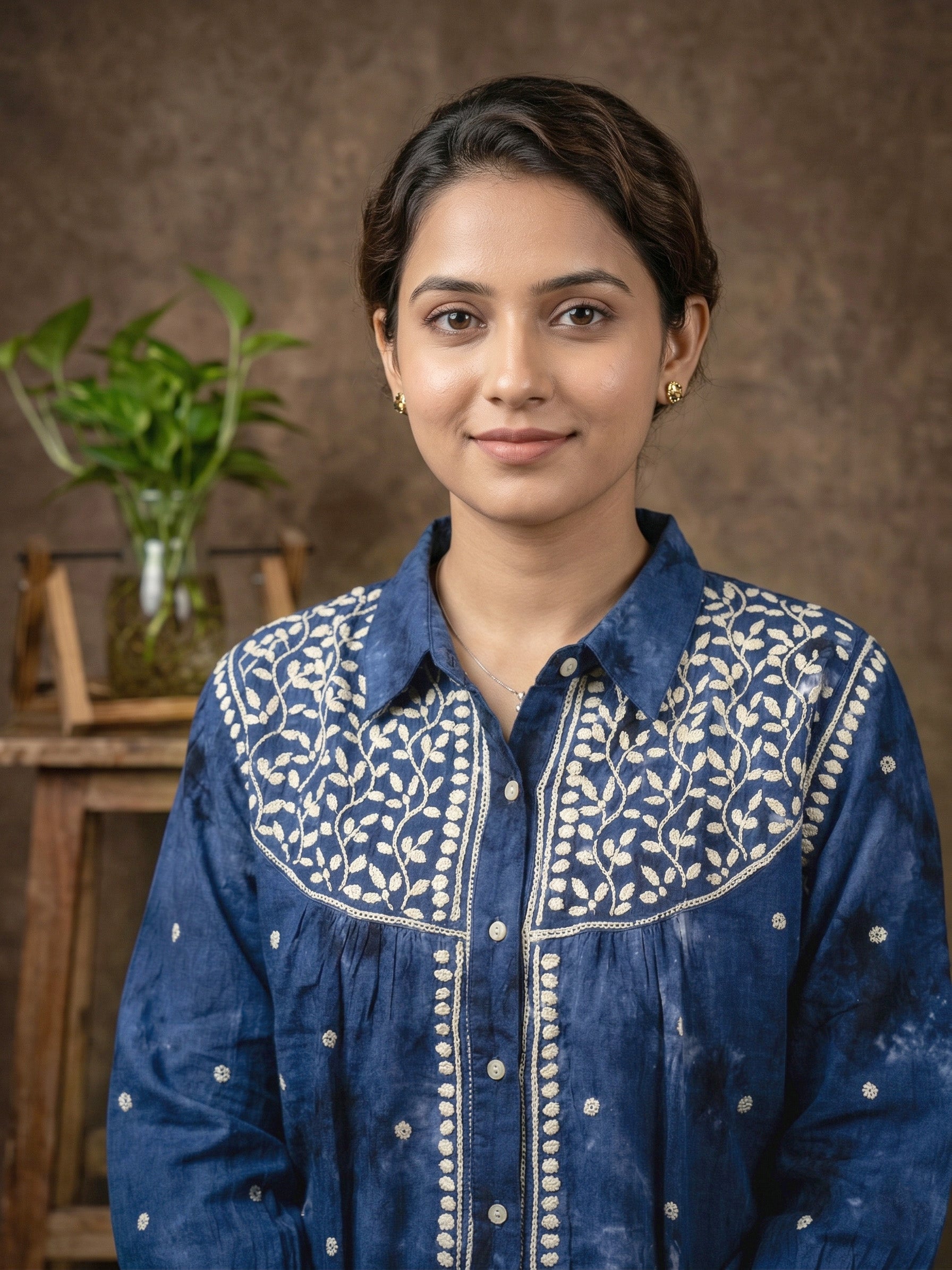 Floral Hand Embroidered Shirt