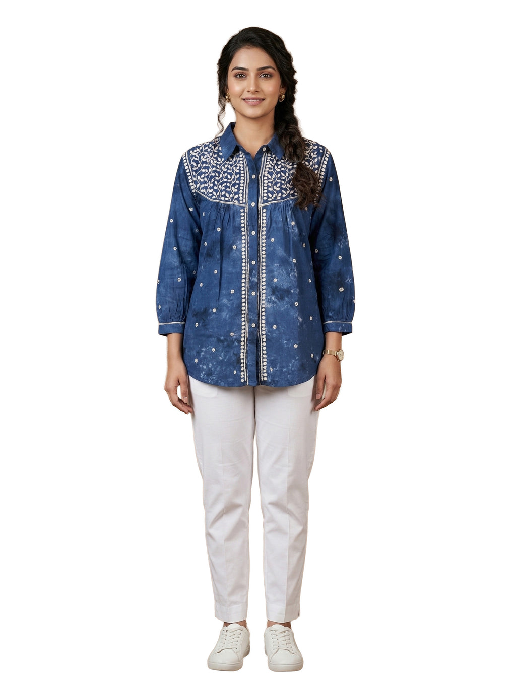 Floral Hand Embroidered Shirt