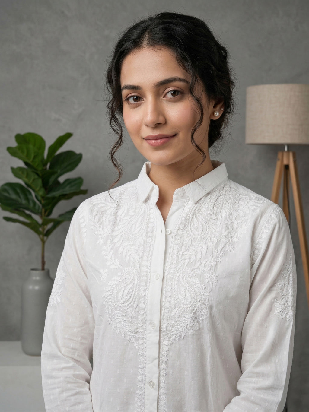 Floral Hand Embroidered Shirt