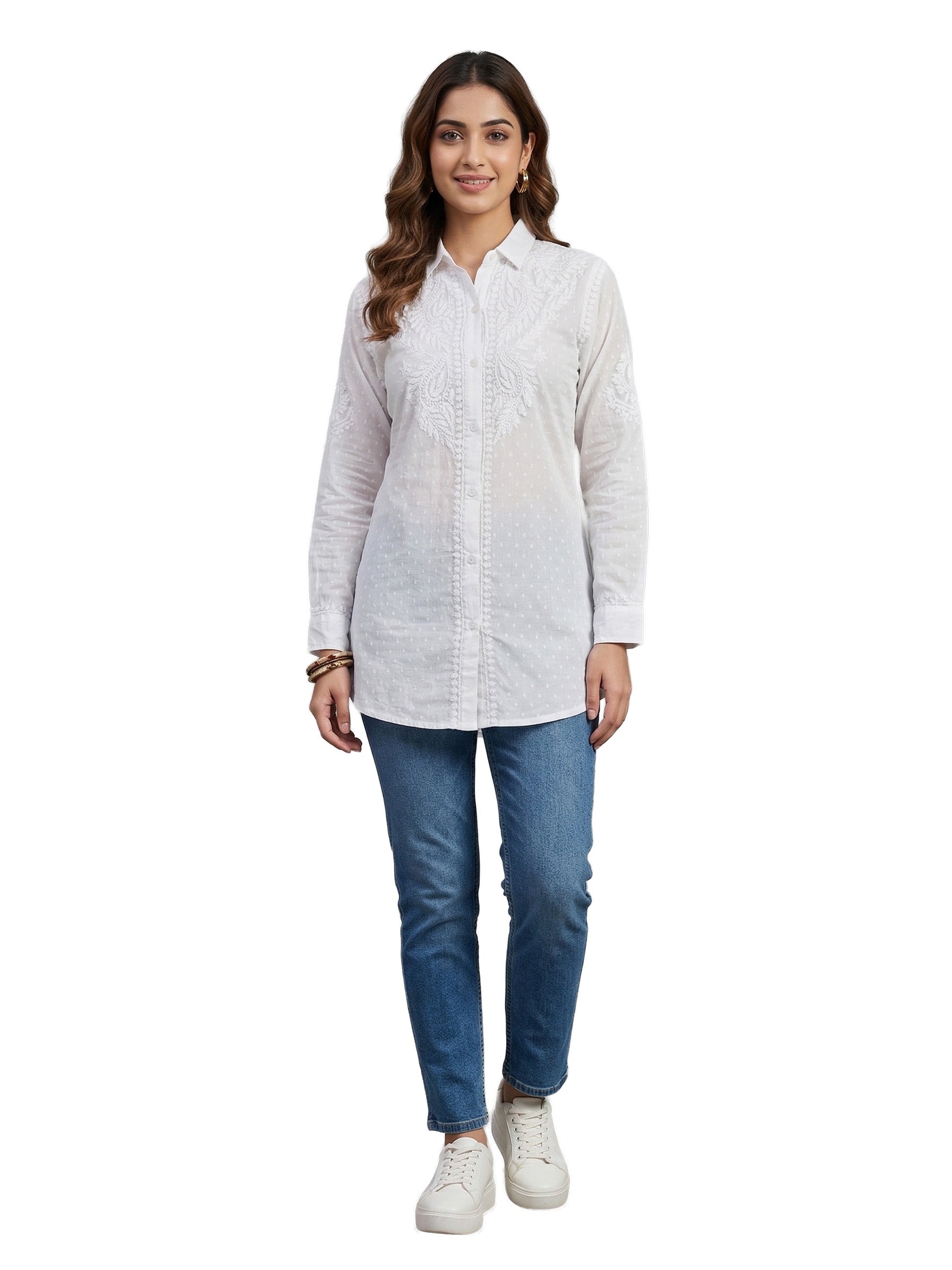 Floral Hand Embroidered Shirt
